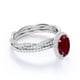 thumbnail image 3 of JeenMata Juego de Anillos Nupciales con Rubí Ovalado Creado en Laboratorio de Birmania de 1,75 Quilates: Anillo con Piedra Natal de Julio: Oro Blanco de 18 K sobre Plata, 3 of 6
