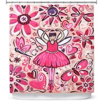 Shower Curtains 70" x 93" from DiaNoche Designs by nJoy Art - Pink Ballet