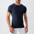 thumbnail image 2 of FRSASU Compression Shirt for Men Short Sleeve Athletic Compression Shirt Men, Cool Dry Workout Gym T Shirt, Undershirts Running Tops Navy, 2 of 5