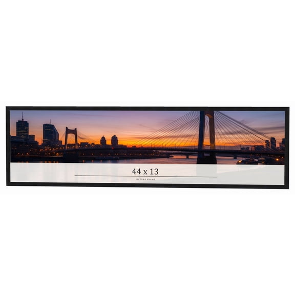 44x13 Frame Black Real Wood Picture Frame Width 0.75 inches | Interior Frame Depth 0.5 inches |