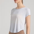 thumbnail image 4 of cfhntfmh Yoga Tops for Women Crewneck Short Sleeve Cropped T-Shirts Outdoor Soft Lightweight Athletic Workout Shirts, 4 of 6