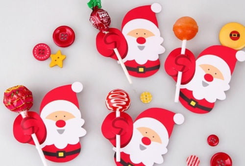50pcs Christmas Santa Penguin DIY Lollipop Stick Candy Paper Party Decorations 