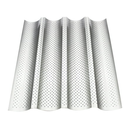 

Sanwood 2/3/4 Grooved Nonstick Perforated French Bread Baguette Bake Mold Baking Pan 4 Slots# Kitchen Tool