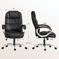 thumbnail image 3 of HYJY Office Chair High Back Computer Desk Chair, PU Leather Adjustable Height Modern Executive Swivel Task Chair with Padded Armrests and Lumbar Support (Black), 3 of 16