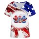 thumbnail image 5 of Fiudx Ofertas Relámpago Blusas Informales de Manga Corta con Cuello En V y Estampado a La Moda para Mujer, 5 of 5