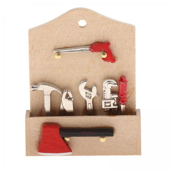 Miniaturas de ,juego de herramientas de herramienta de mano de trabajo en miniatura,Accesorios para en miniatura 1/12 CUTICAT Miniaturas de casa de muñecas