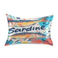 thumbnail image 7 of Yayeee Pillowcase Standard Size Set of 2 Satin Wrinkle Resistant Pillow Case, Yellow Sardines Pattern, 7 of 7
