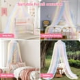 thumbnail image 6 of Bed Canopy with Lights, Bed Canopy for Girls Princess with Luminous Stars, Canopy Bed Curtains for Twin to King Size Bed, Baby Kids Adult Indoor Decor Bedroom Reading Nook Outdoor Camping, Rainbow, 6 of 13