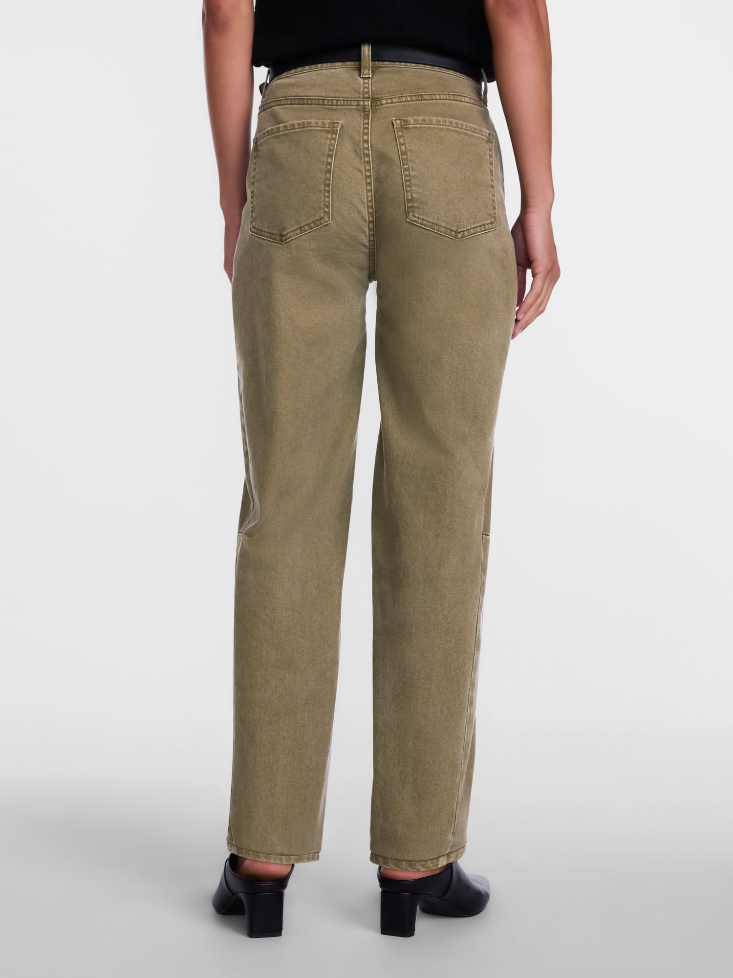 Scenario Women's and Women's Plus High Rise Barrel Jeans, 26", 28" Inseam, Sizes 0-28W