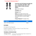 thumbnail image 2 of Front Strut and Coil Spring Assembly Set of 2 - Compatible with 2004 - 2007 Subaru Impreza Sedan (Excludes Wagon) 2005 2006, 2 of 2