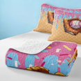 thumbnail image 4 of Manfei Cartoon Baseball Twin Quilt Set, Sports Twin Coverlet Set, Hot Pink Sky Blue Tan, Polka Dots Reversible 2-Piece, 1 Bedspread and 1 Pillowcase, 4 of 7