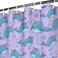 thumbnail image 3 of Purple Cartoon Narwhal Pattern Shower Curtain 84"x72" ,Bathroom Decorative Shower Curtains Set with 12 Hooks,Modern Waterproof Washable Shower Curtain, 3 of 6