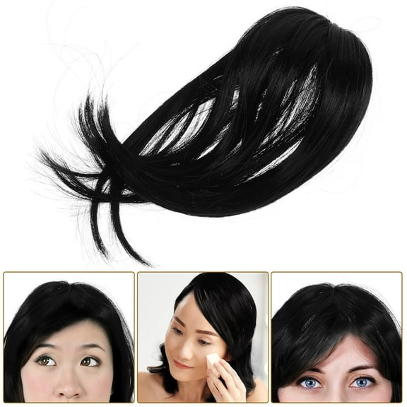 HEMOTON  Hair Toppers for Thinning Bun Extensions Women Wow Mother Middle Aged Black