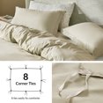 thumbnail image 6 of 3 Pcs Cooling Queen Duvet Cover Set with 8 Corner Ties, Invory, 6 of 10