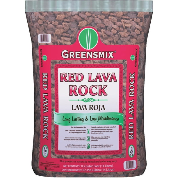 Greensmix Red Volcanic Rock Bag, 0.5 Cu. Ft.