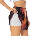 thumbnail image 2 of Bixox Women's Sunset River Western Cowboy pattern 2 in 1 Running Shorts - Lightweight Athletic Workout Gym Yoga Shorts Liner with Pockets - XX-Large, 2 of 5