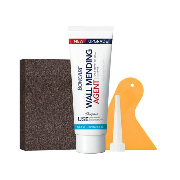 Kit de reparación de paredes Boncart Spackle con raspador y esponja de lijado