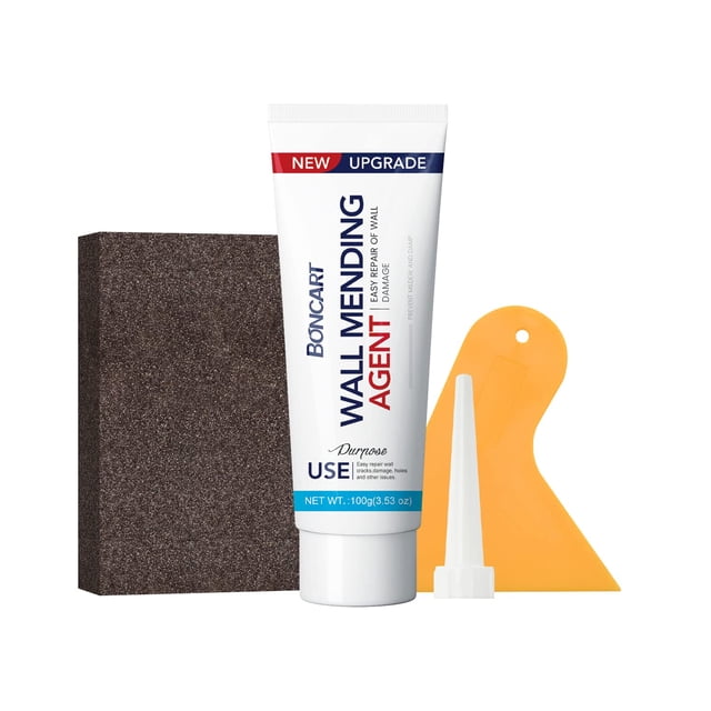 Kit de reparación de paredes Boncart Spackle con raspador y esponja de lijado
