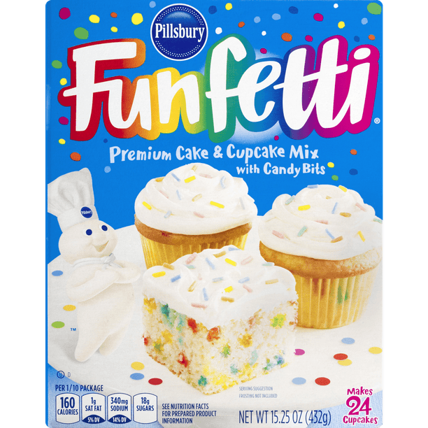Pillsbury Funfetti Cake Mix With Candy Bits 15 25 Oz Walmart Com Walmart Com