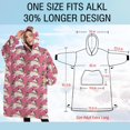 thumbnail image 4 of Oversized Wearable Blanket Hoodie,Pink Cartoon Unicorn Pattern Sherpa Blanket Hoodie with Super Pockets,Super Warm Fuzzy Pullover for Women & Men, 4 of 6