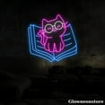thumbnail image 4 of Glowneon Cute Cat And Book Neon Sign, Book Led Sign, Book Neon Light, Reading Books Line Art Decor, 4 of 5