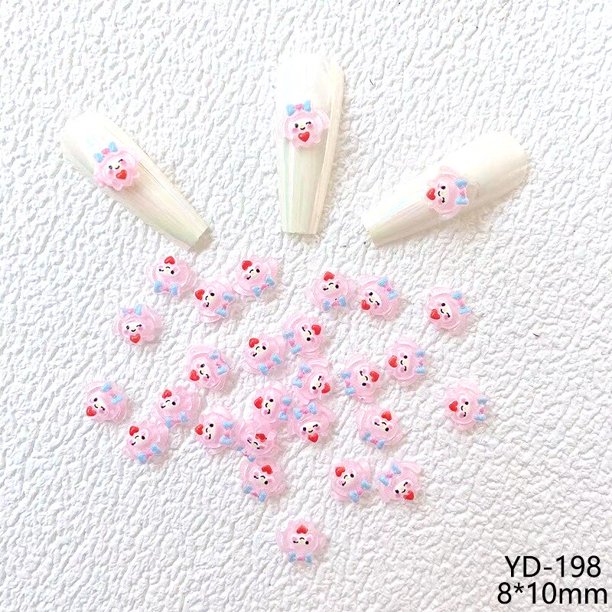 20 piezas Sanrio Kuromi Hello Kitty, parches de Uñas postizas, Mymelody, piezas de bricolaje, accesorios de joyería, juguetes de dibujos animados de estilo dulce, regalo