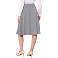 thumbnail image 3 of INSPIRE CHIC A-Line Midi Pleated Skirt for Women's Vintage Work High Waist Flare Business Skirts M Gray, 3 of 5