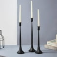 thumbnail image 3 of Iron Taper Candle Holder Set of 3, Black Candlestick Holders Decorative Candle Stand, Tapered Candle Holders Tall Set for Wedding, Dining Table, Home Decoration (Black), 3 of 7