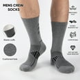 thumbnail image 2 of COOPLUS Mens Cushion Crew Socks Moisture Wicking Athletic Running Socks Breathable Performance Work Socks for Men 6 Pairs, 2 of 8