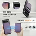 thumbnail image 4 of Magnetic 2 in 1 Detachable for Google Pixel 9/9 Pro, Compatible with Magsafe Case with Card Holder, for Women Men PU Leather RFID Blocking Flip Kickstand Credit Slots for Google Pixel 9/9 Pro, Purple, 4 of 12