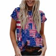 thumbnail image 2 of Lilgiuy Women's Comfortable Tops Fashion Casual Loose Blouse Independence Day Flag Printing Round Neck T-Shirt, 2 of 5