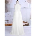 thumbnail image 4 of Hansber Kids Flower Girl Dress Halter Chiffon Long Party Junior Wedding Evening Prom Maxi Gown Dress White 16, 4 of 7