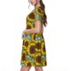 thumbnail image 2 of Balery Sunflowers Vestidos sueltos de manga corta para mujer, vestidos de verano 2025, vestidos casuales de corte A con vuelo., 2 of 6
