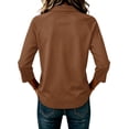 thumbnail image 7 of Garbnen Women Polo Shirt Raglan Collared Henley Womens 3/4 Length Sleeve Tops Solid Color Casual Lightweight Fashion Office Golf Shirts Women M, 7 of 7