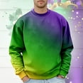 thumbnail image 5 of XIAOCHA Men Gradient Pullover Mardi Gras Loose Long Sleeve Round Neck Spring Sweatshirt Soft Casual Top, 5 of 5