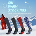 thumbnail image 2 of 1 Pair Anti-Slip Moisture Absorption Color Matching Ribbed Cuffs Long Tube Sports Socks Unisex Cotton Snowboard Cycling Ski Socks, 2 of 10