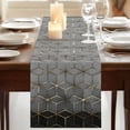 thumbnail image 3 of Table Runners 90 Inches Long Dress Scarves, Ombre Gray Geometric Farmhouse Coffee/Dining/Kitchen Table Runner for Living Room, Modern Abstract Art 13x90 Inch, 3 of 9