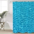 thumbnail image 4 of Swimming Pool Shower Curtain Clean Water Wave Blue Summer Shower Curtains for Bathroom Curtain Sets with Hooks Waterproof Fabric Bath Curtain Extra Long 72" x 84", 4 of 6
