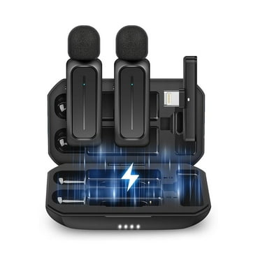 NEENCA Microphone for iPhone iPad Android Professional Wireless Lavalier Lapel Mini Microphone, Charging Case with Adapter Included Noise Reduction Plug,Podcast Microphone for Interview Video Vlog