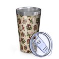 thumbnail image 2 of 16oz Tumblers Beige Christmas Gift Pattern Stainless Steel Vacuum Insulated Double Wall Travel Tumbler Cups Mug with Lid and Straw,Cleaning Brush for Coffee,Tea, 2 of 4