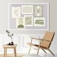 thumbnail image 2 of PixonSign Adhesive Canvas Print Wall Art Set - Green Garden Flower Vase Matisse & Humanities Pattern - Set of 6 Abstract Geometric Minimalism Poster Cultural Art Wall Décor - 12"x16"x6, 2 of 5