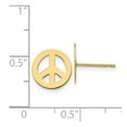 thumbnail image 3 of Real 14kt Yellow Gold Madi K Peace Sign Post Earrings; for Adults and Teens; for Women and Men, 3 of 3