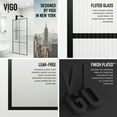 thumbnail image 6 of VIGO Ventana 34 in. W x 74 in. H Framed Fixed Shower Screen Door in Matte Black with 3/8 in. (10mm) Fluted Glass, 6 of 12