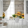 thumbnail image 5 of Fsddascl Sunflower Blackout Curtains for Bedroom/Living Room, Thermal Insulated Kitchen Curtains, Sunglasses Rustic Wood Grain Brown Summer Grommet Darkening Window Treatment Drapes 42"x84"x2, 5 of 6