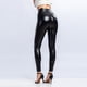 thumbnail image 3 of Leggings de cuero PU con efecto mojado para mujer: cintura alta, pantalones disco brillantes, diseño con costuras, informal/fiesta, 3 of 6