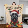 thumbnail image 3 of Merry Christmas Santa Scottish Terrier Scarf Twinkling Lights Xmas Holiday Cozy Fleece Blanket Scottie Dog Lover Gifts Warm Soft Throw Blanket - 00022, 3 of 5