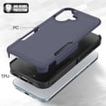 thumbnail image 2 of Decase Heavy-Duty Rugged Case for iPhone 16,Dual Layer Military Grade Drop Protection Anti-Fingerprint Anti-Scratch Hard Back Cover Silicone Bumper Shockproof Protective Case for iPhone 16,Darkblue, 2 of 5