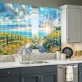 thumbnail image 4 of Beach Sea Ocean Kitchen Curtains Summer Ocean Short Tier Curtain for Kitchen Country Short Cafe Tier Curtains Decor for Living Dining Bathroom Room Seascape Hawaiian Theme 2 Panels Set 26"x 36", 4 of 6