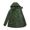 thumbnail image 2 of Women's Casual Stylish Hiking Jacket - Detachable Hood Windproof Waterproof Warm Cotton Coat, Olive Green, L, 2 of 6