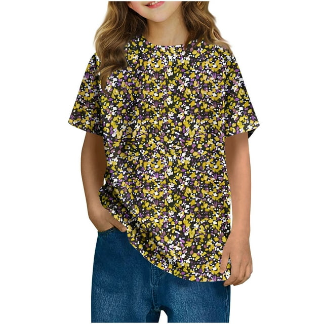T-shirt Quotidien à Manches Courtes Décontracté pour Tout-Petit HVOBBTY, T-shirt à Imprimé pour Garçons Tout-Petits Enfants Mode Col Rond T-shirt à Imprimé à Manches Courtes Multicolore, 13 Ans